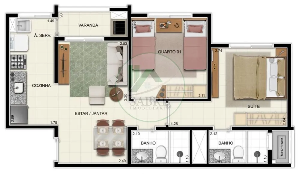 Apartamento, 2 quartos, 53 m² - Foto 7