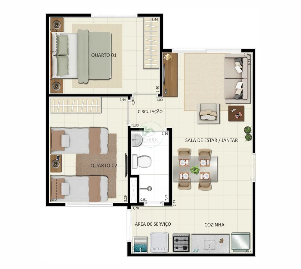 Apartamento, 2 quartos, 42 m² - Foto 7