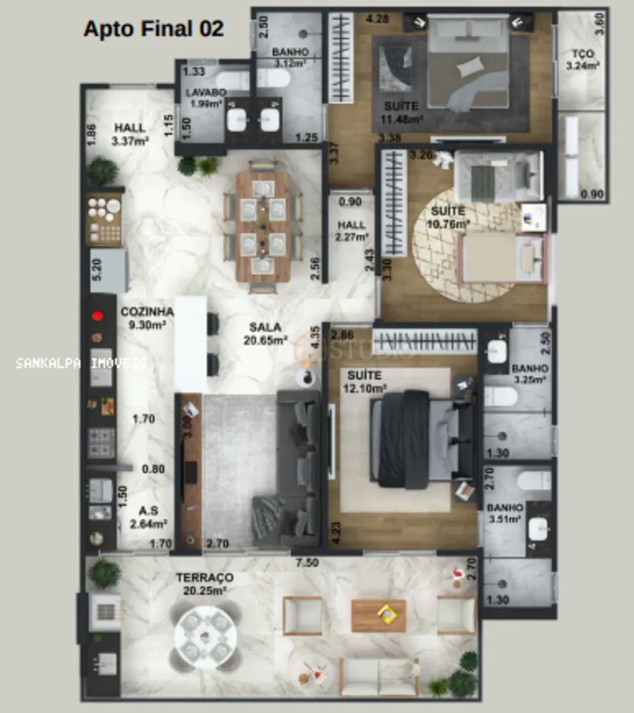 Apartamento, 3 quartos, 118 m² - Foto 1