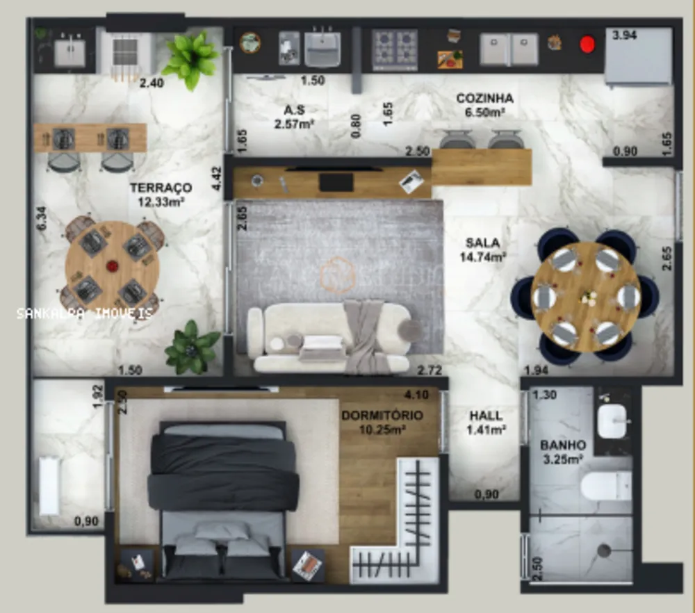 Apartamento, 1 quarto, 56 m² - Foto 1