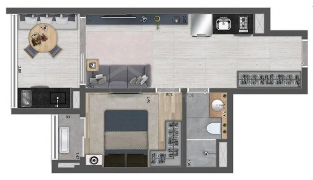 Apartamento, 1 quarto, 39 m² - Foto 1