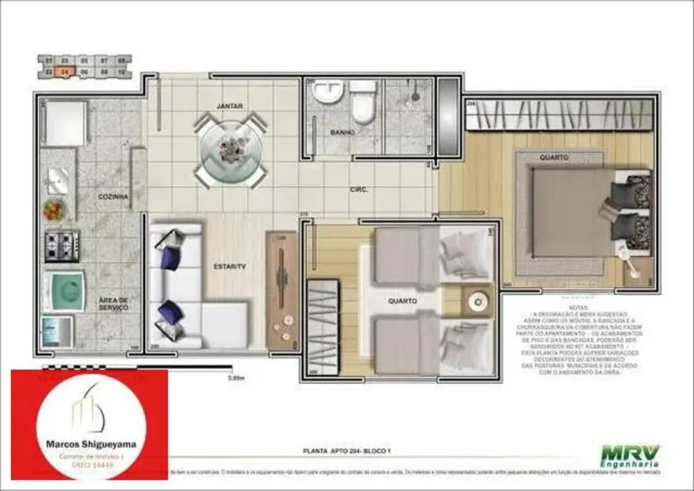 Apartamento, 2 quartos, 45 m² - Foto 3