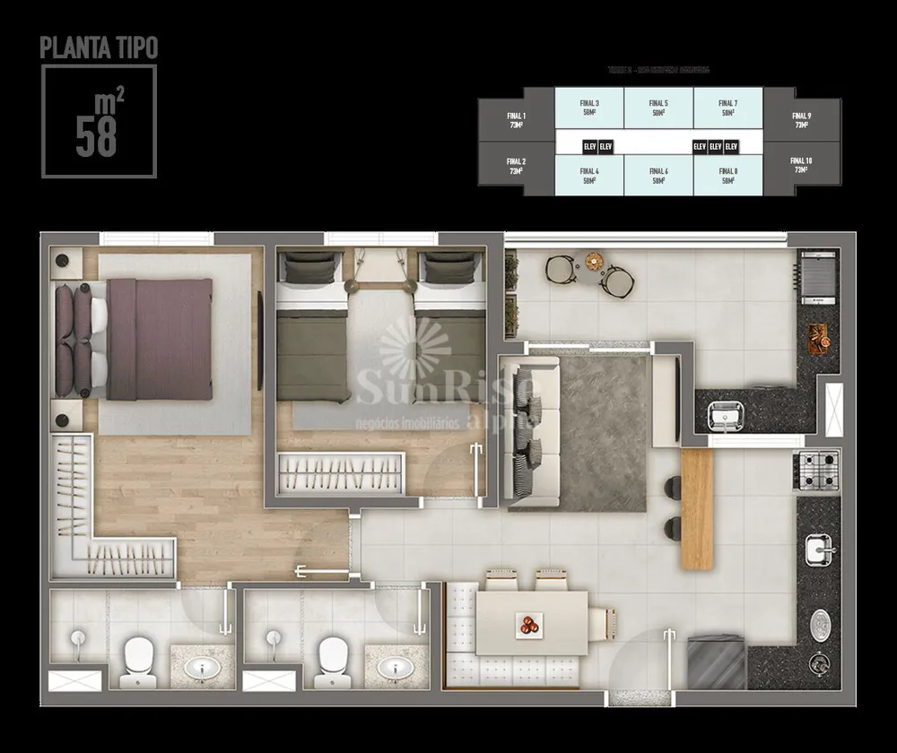 Apartamento, 2 quartos, 58 m² - Foto 16