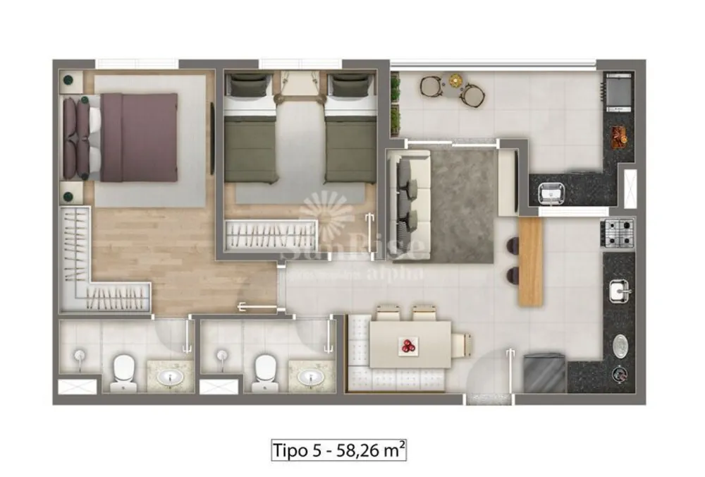 Apartamento, 2 quartos, 58 m² - Foto 6