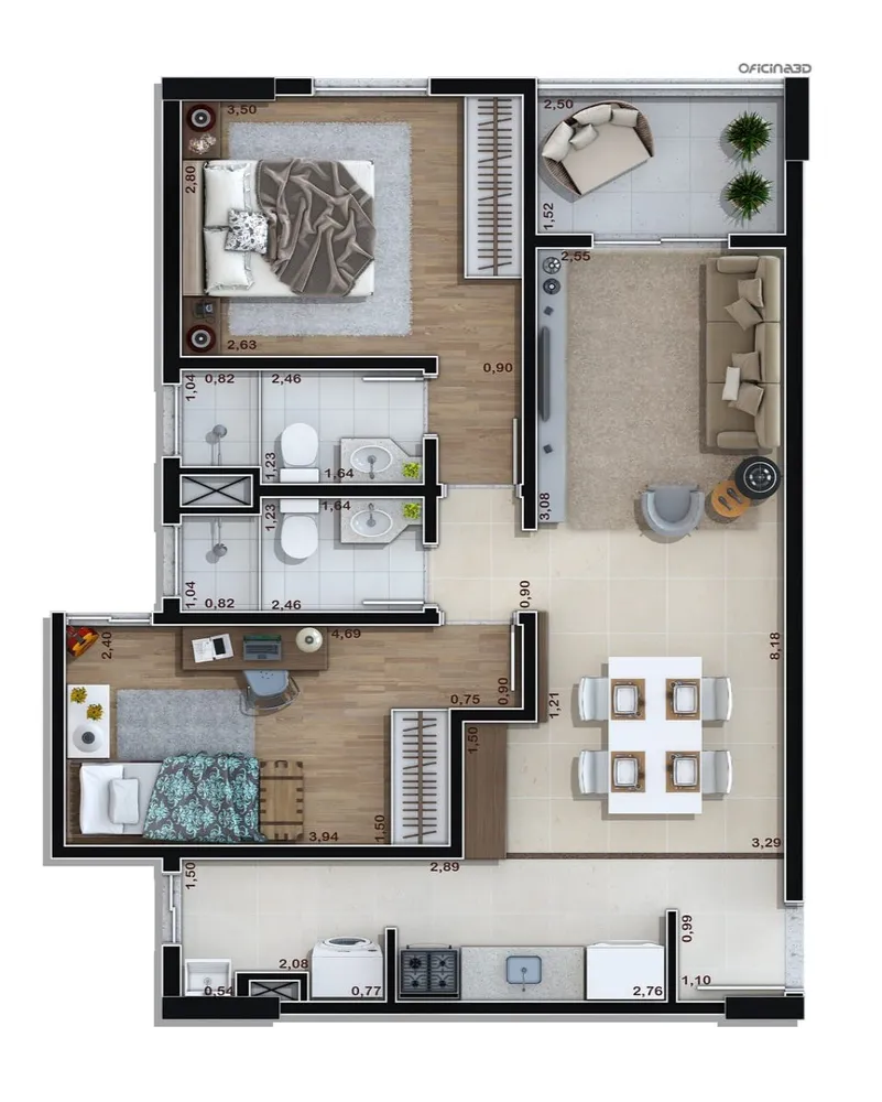 Apartamento, 2 quartos, 69 m² - Foto 3