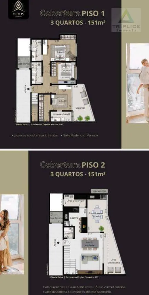Cobertura, 3 quartos, 151 m² - Foto 1