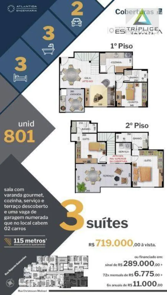 Cobertura, 3 quartos, 115 m² - Foto 2