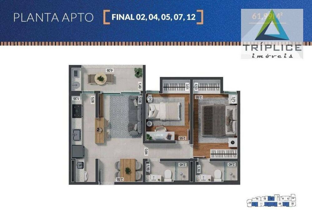 Apartamento, 2 quartos, 61 m² - Foto 6