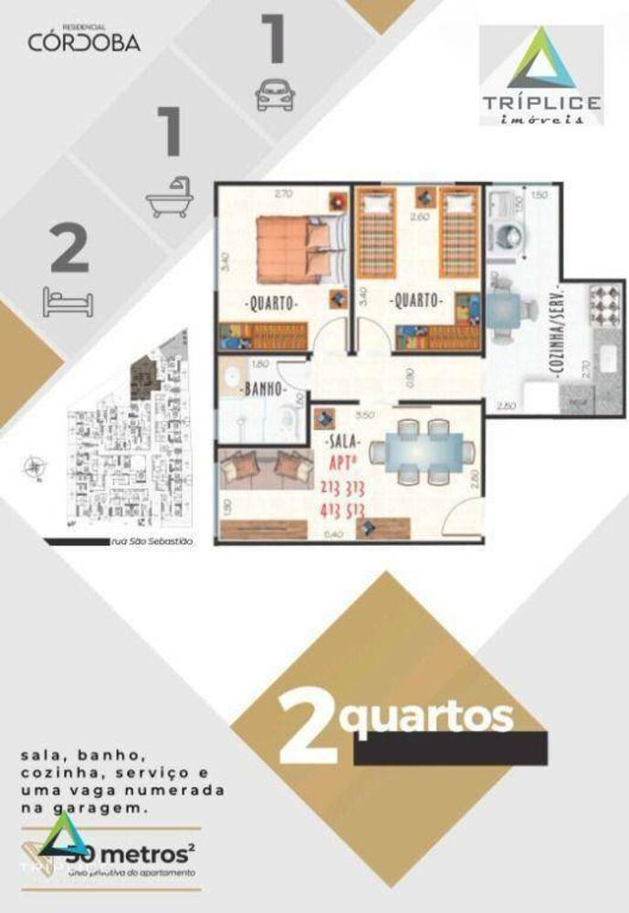 Apartamento à venda com 2 quartos, 54m² - Foto 5