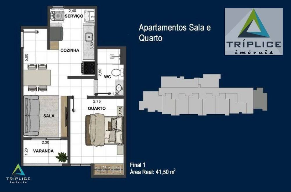 Apartamento, 1 quarto, 41 m² - Foto 2