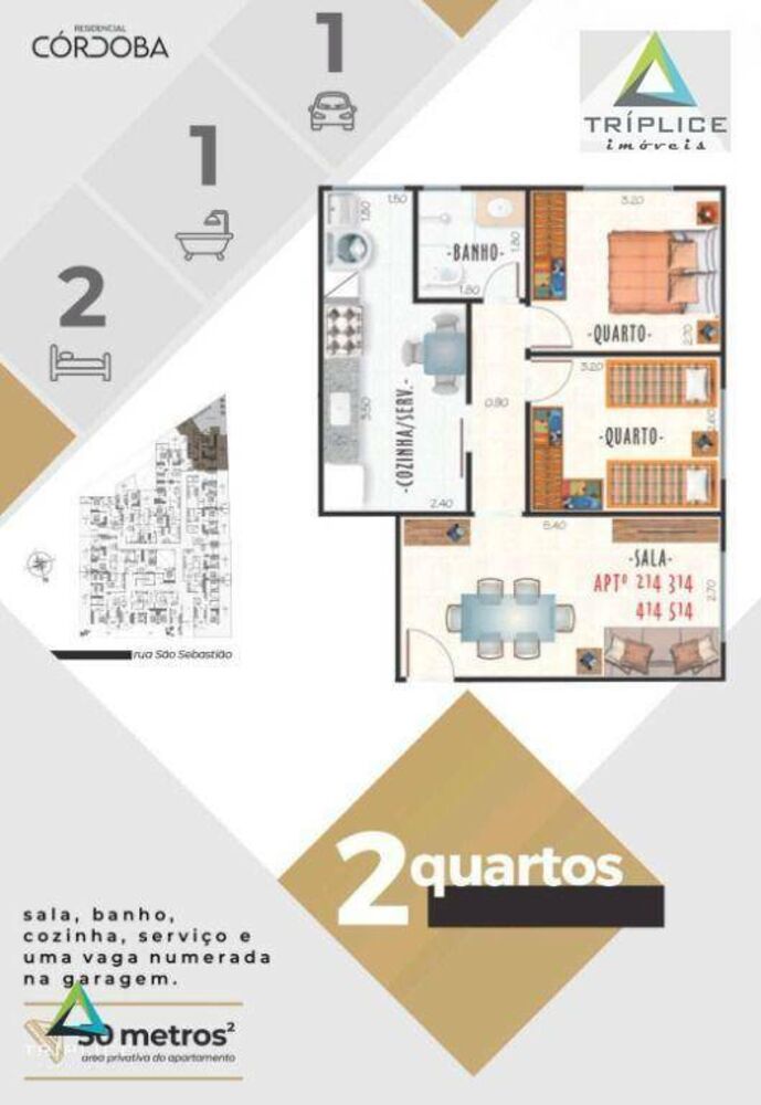 Apartamento, 2 quartos, 47 m² - Foto 2