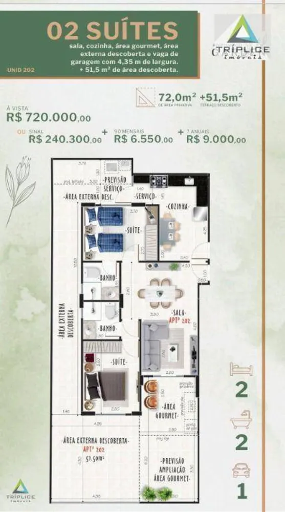 Apartamento, 2 quartos, 123 m² - Foto 1