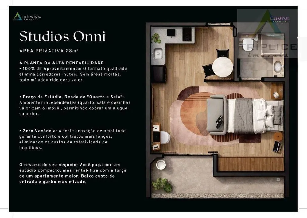 Kitnet-Studio, 28 m² - Foto 3