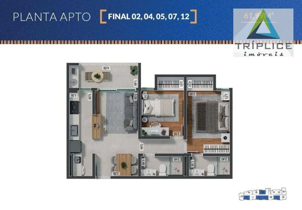 Apartamento, 2 quartos, 65 m² - Foto 12