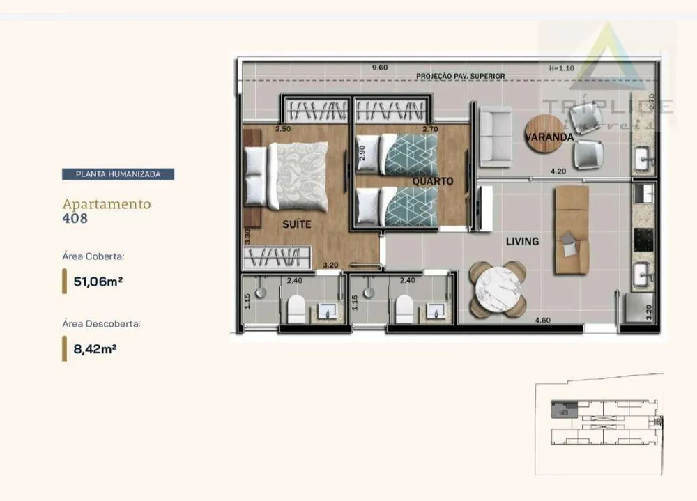 Cobertura, 2 quartos, 107 m² - Foto 10