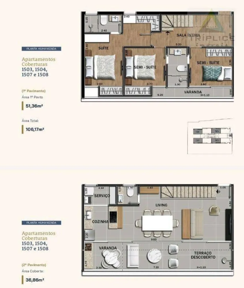 Cobertura, 2 quartos, 107 m² - Foto 2