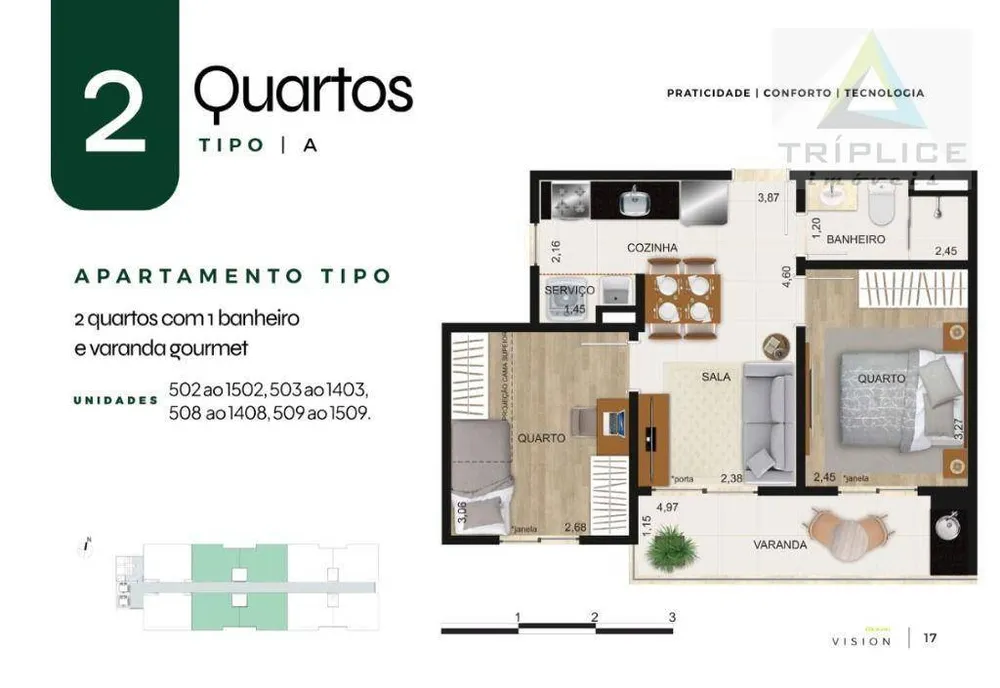 Apartamento, 2 quartos, 44 m² - Foto 7