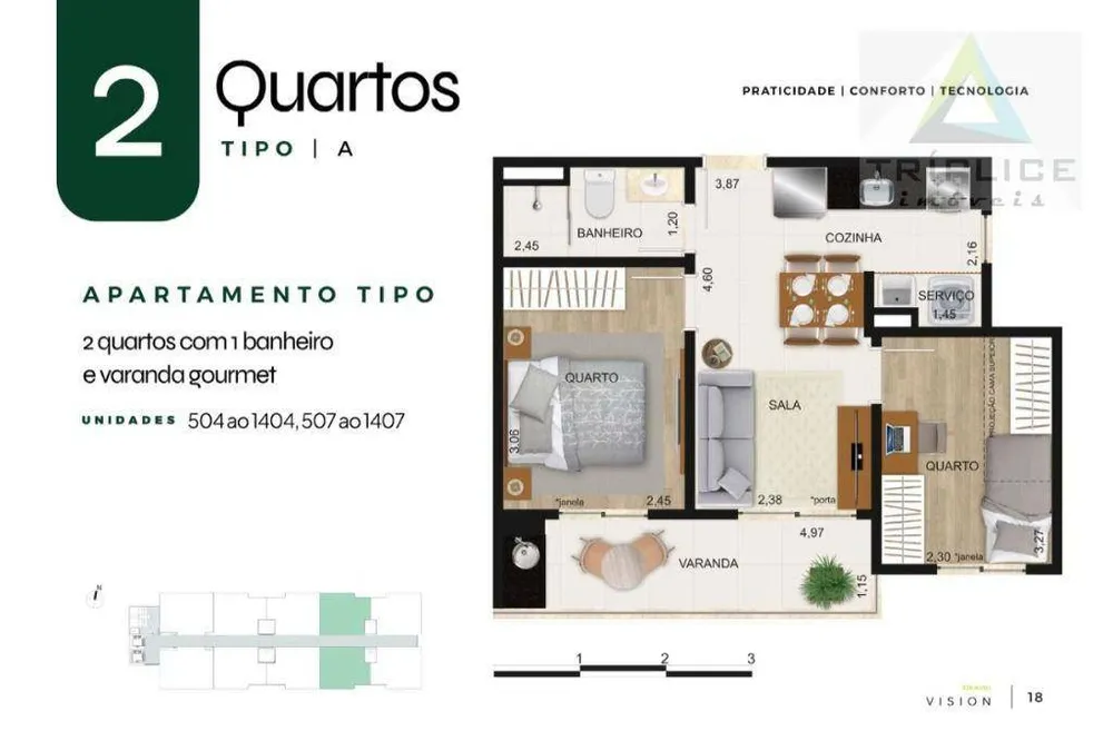 Apartamento, 2 quartos, 44 m² - Foto 8