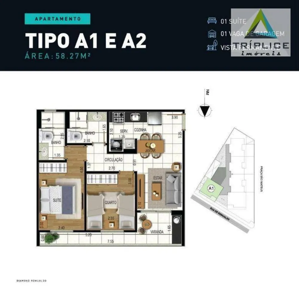 Apartamento, 2 quartos, 58 m² - Foto 1