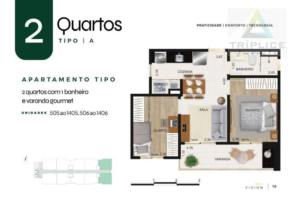 Apartamento, 2 quartos, 46 m² - Foto 1