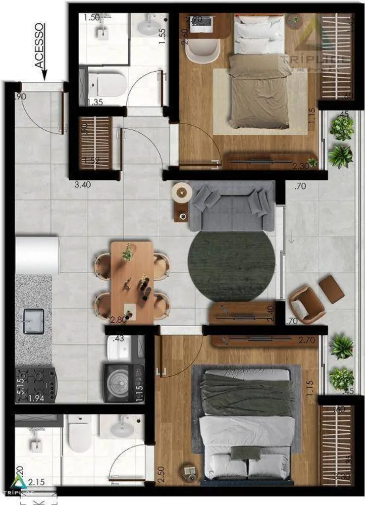 Apartamento, 2 quartos, 41 m² - Foto 8
