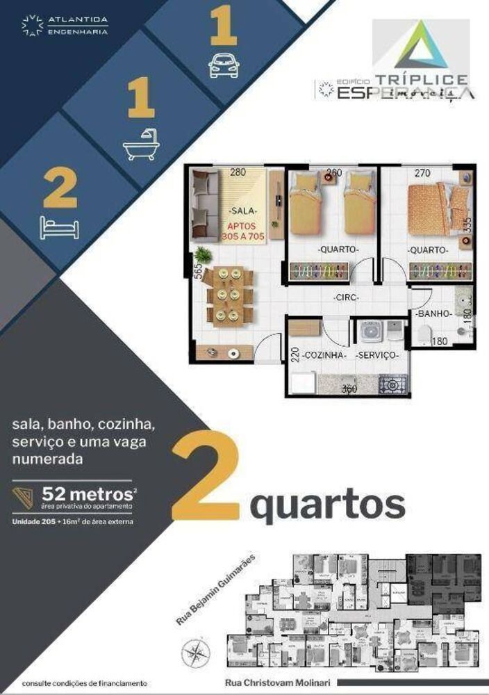 Apartamento, 2 quartos, 62 m² - Foto 1