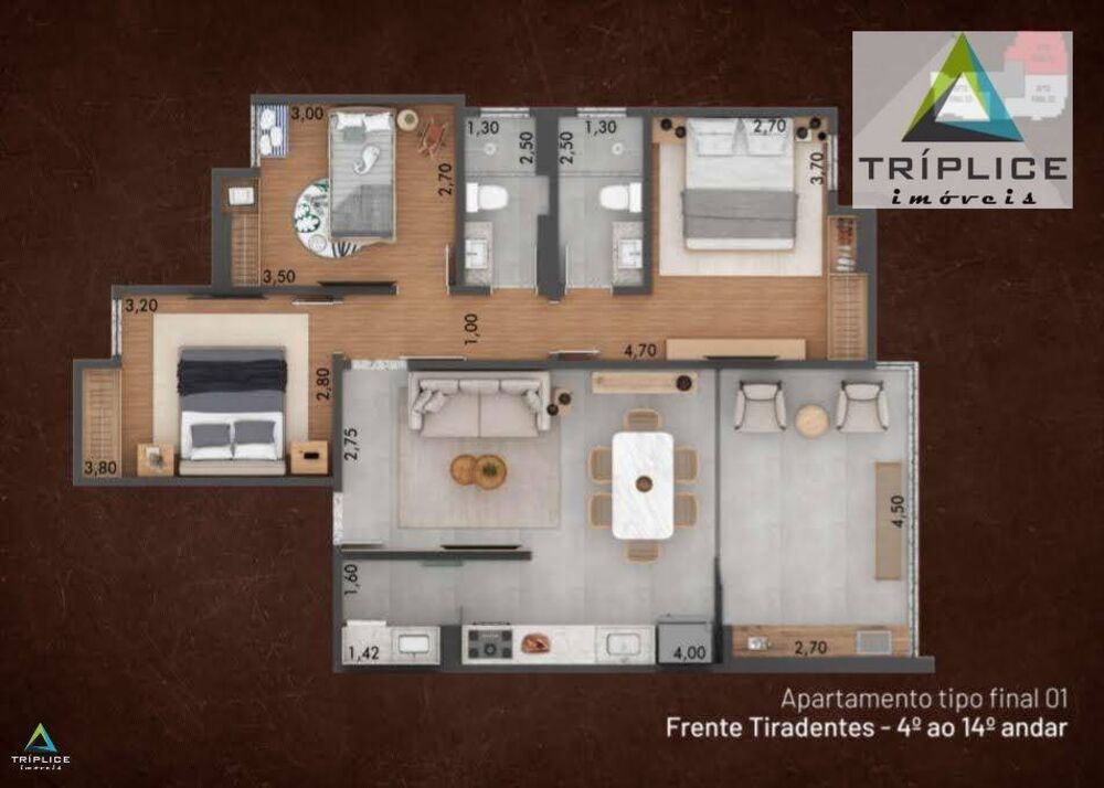 Apartamento, 3 quartos, 95 m² - Foto 1