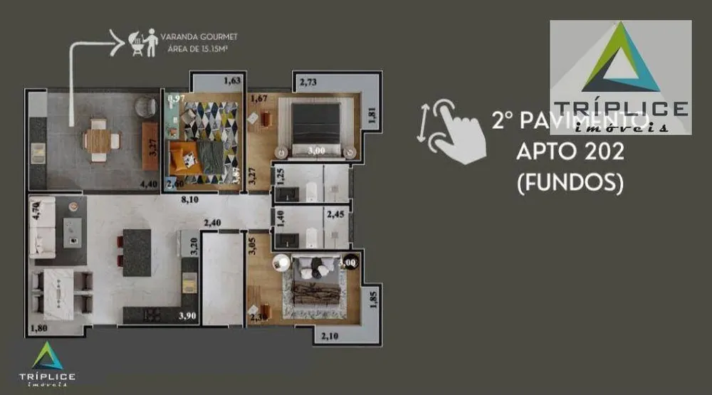 Apartamento, 3 quartos, 98 m² - Foto 2