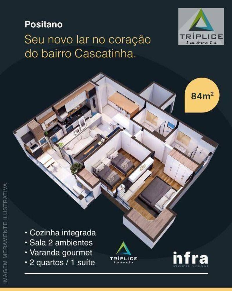 Apartamento à venda com 2 quartos, 84m² - Foto 1