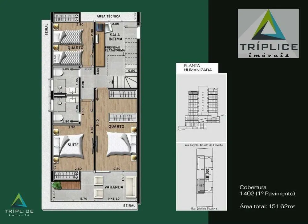 Cobertura, 3 quartos, 151 m² - Foto 1