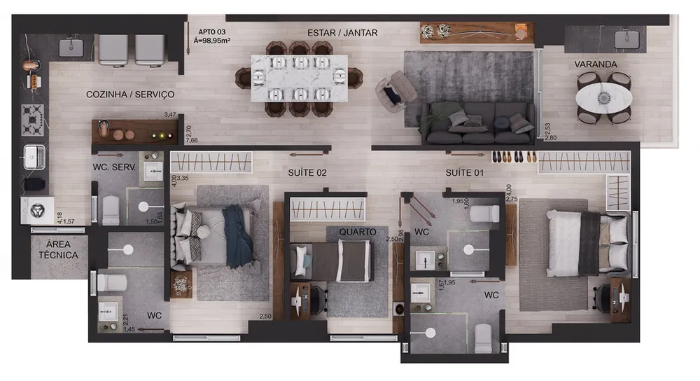 Apartamento, 3 quartos, 102 m² - Foto 15