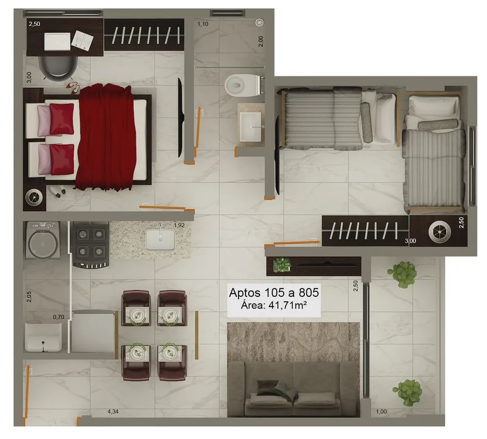 Apartamento, 2 quartos, 46 m² - Foto 9