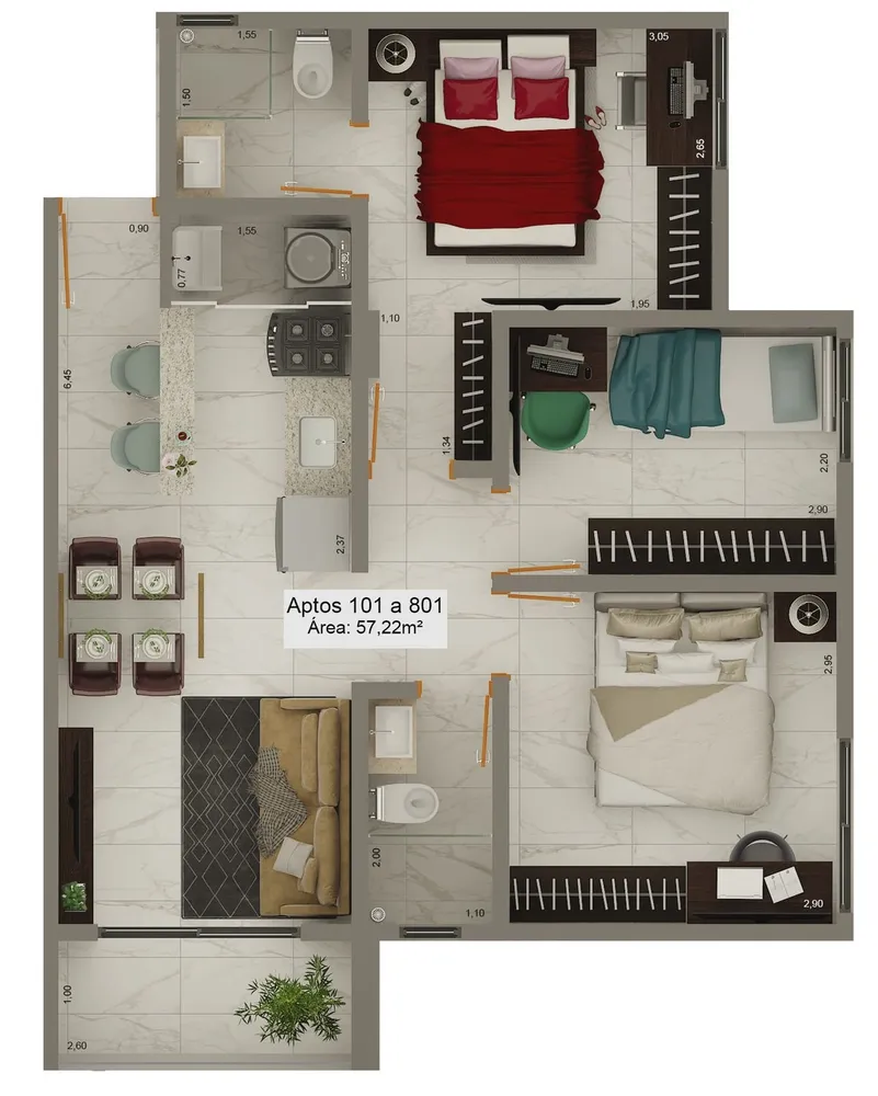 Apartamento, 2 quartos, 46 m² - Foto 11