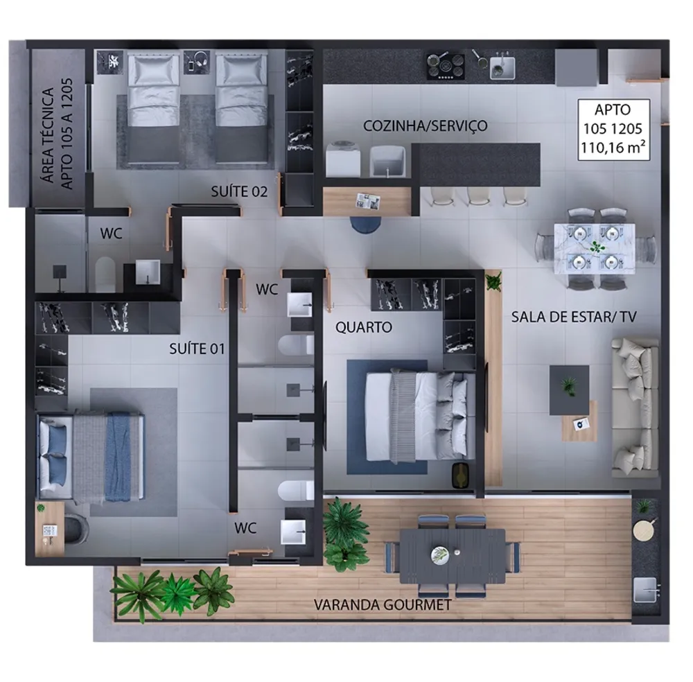 Apartamento, 4 quartos, 132 m² - Foto 12
