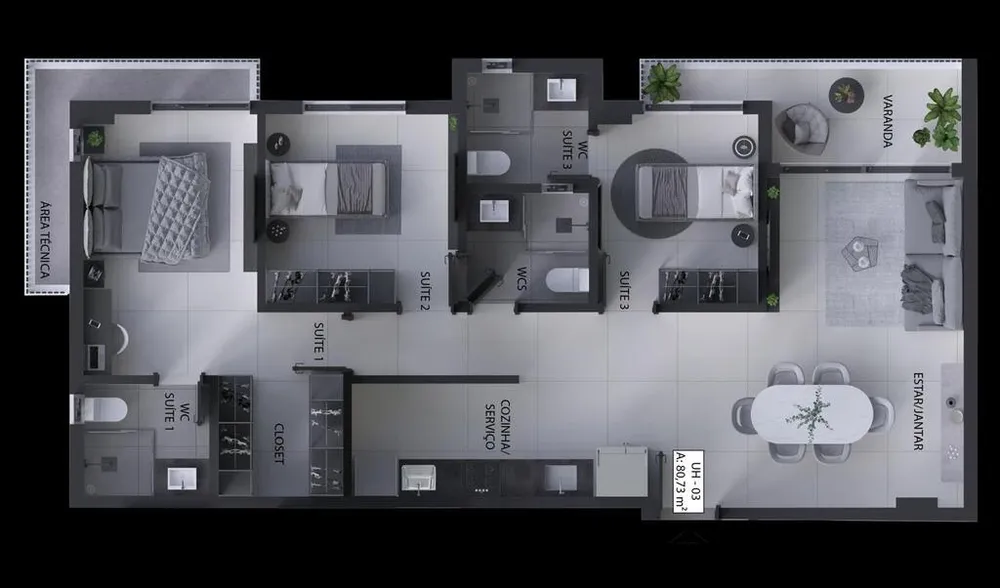 Apartamento, 3 quartos, 81 m² - Foto 4