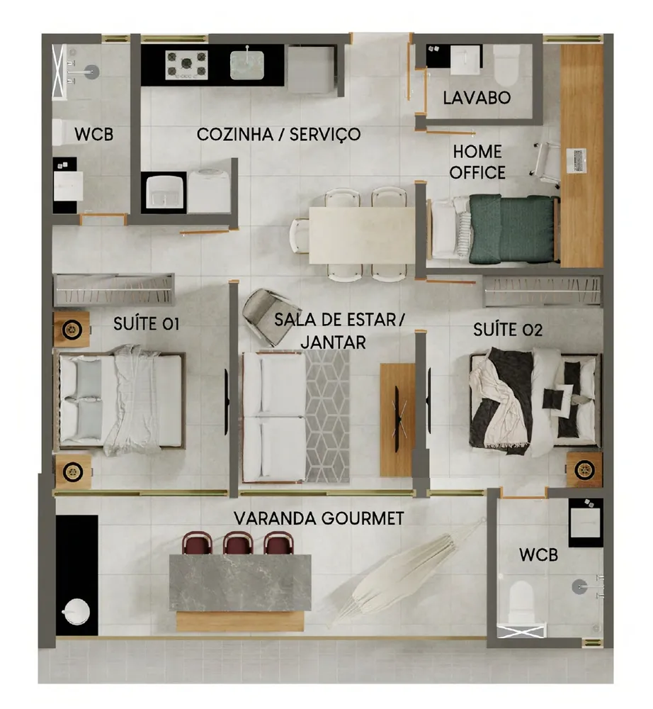 Apartamento, 3 quartos, 65 m² - Foto 1