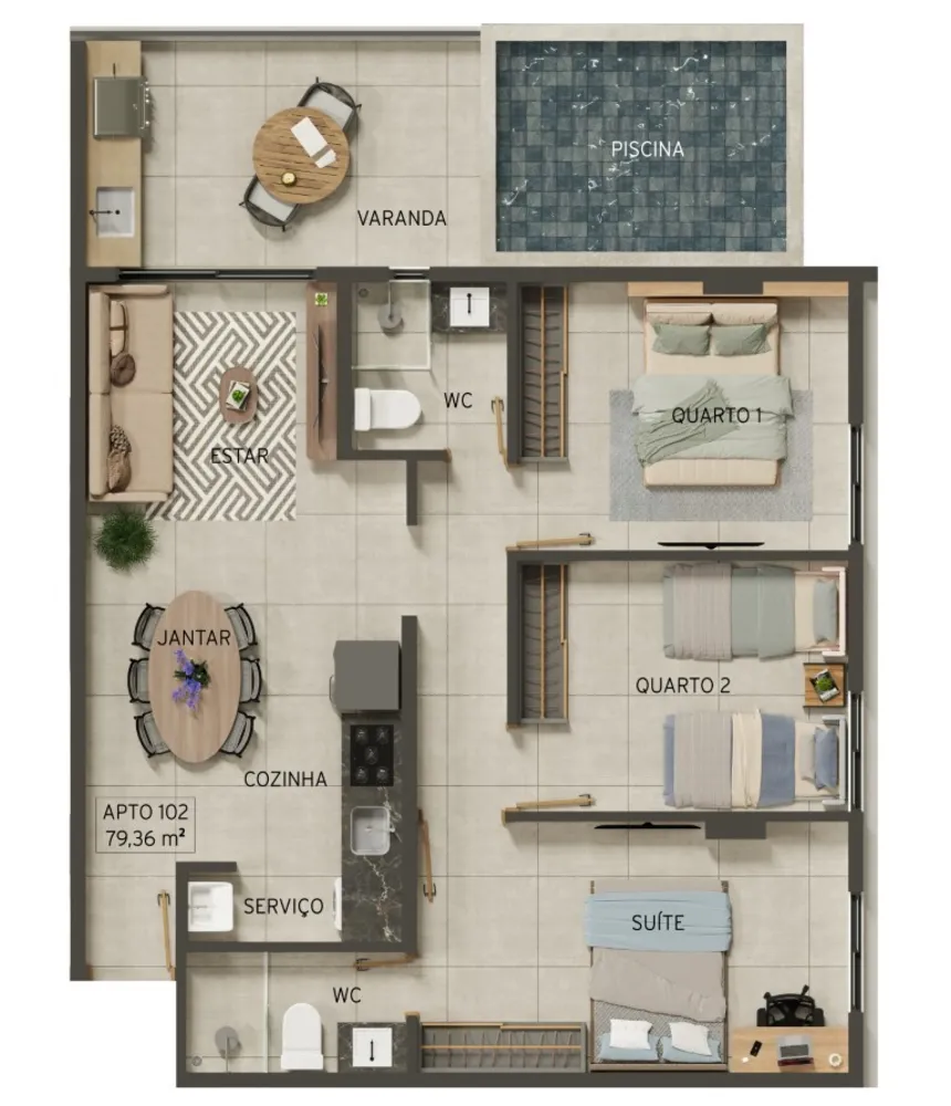 Apartamento, 3 quartos, 63 m² - Foto 15