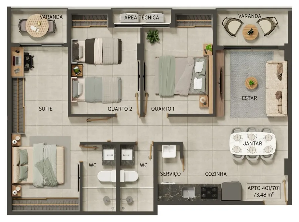 Apartamento, 3 quartos, 63 m² - Foto 14