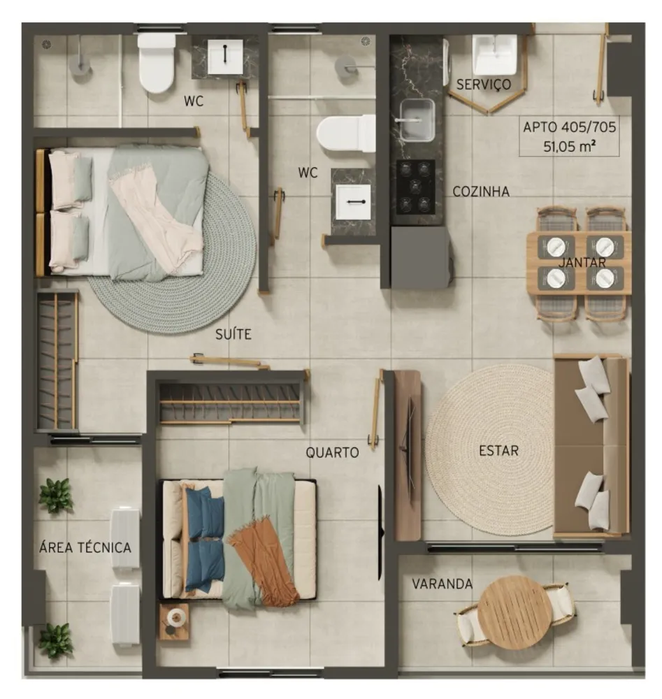 Apartamento, 3 quartos, 63 m² - Foto 10