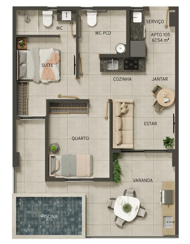 Apartamento, 3 quartos, 63 m² - Foto 12
