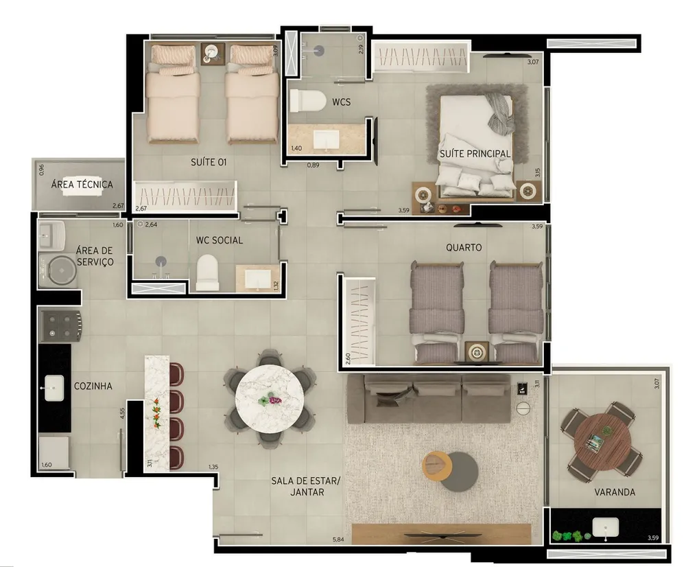 Apartamento, 3 quartos, 98 m² - Foto 14