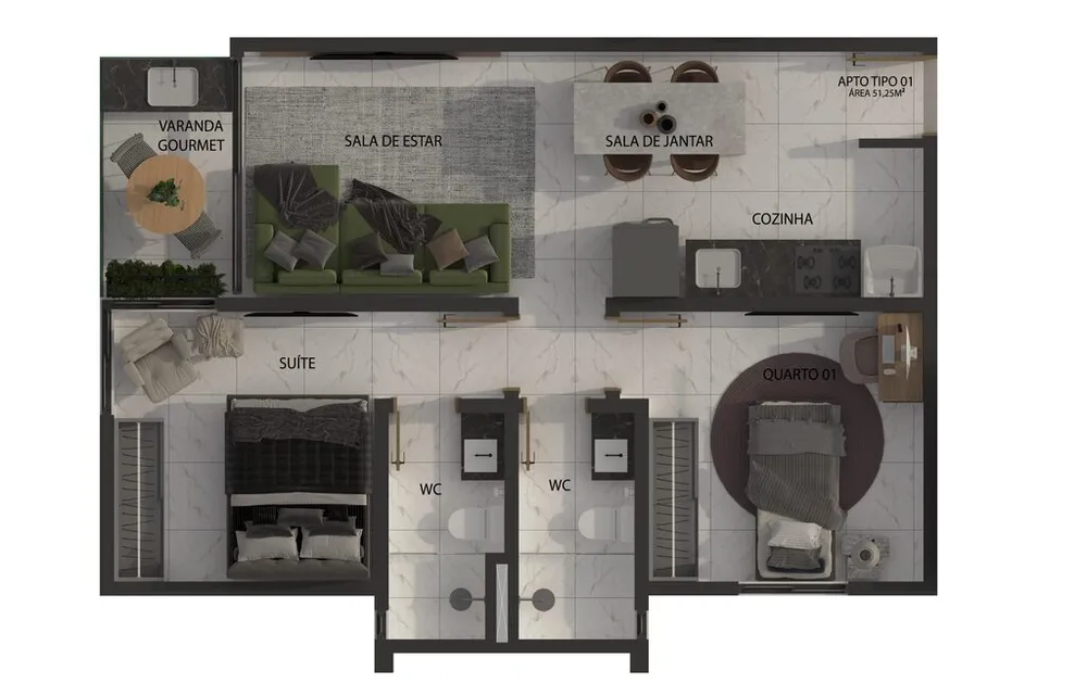 Apartamento, 2 quartos, 50 m² - Foto 7