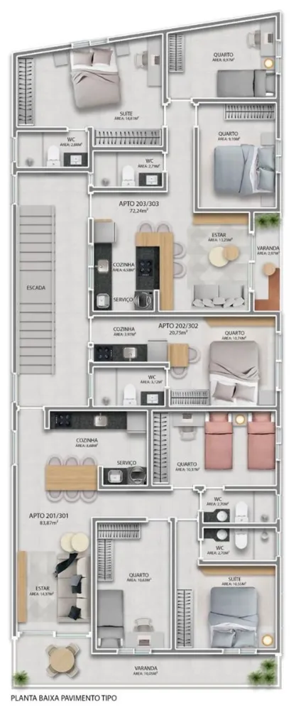 Apartamento, 3 quartos, 72 m² - Foto 8