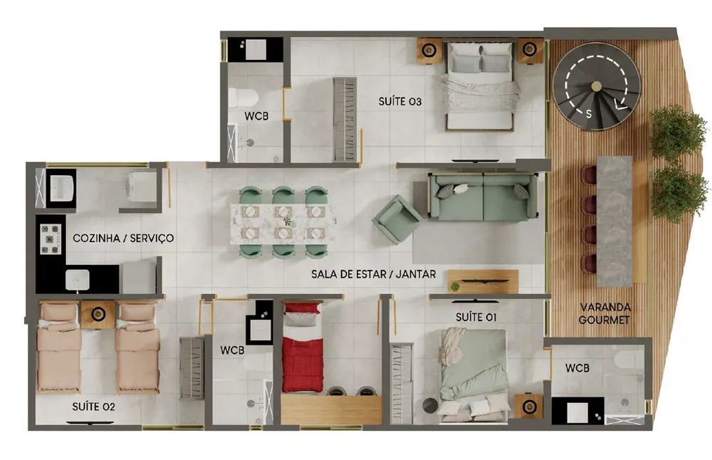 Apartamento, 3 quartos, 66 m² - Foto 8