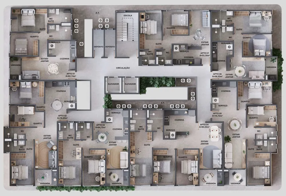 Apartamento, 2 quartos, 53 m² - Foto 16