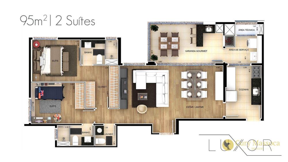 Apartamento à venda com 3 quartos, 95m² - Foto 3