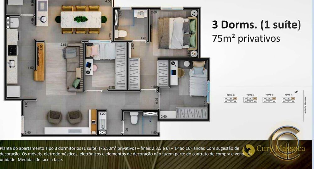 Apartamento, 2 quartos, 75 m² - Foto 1