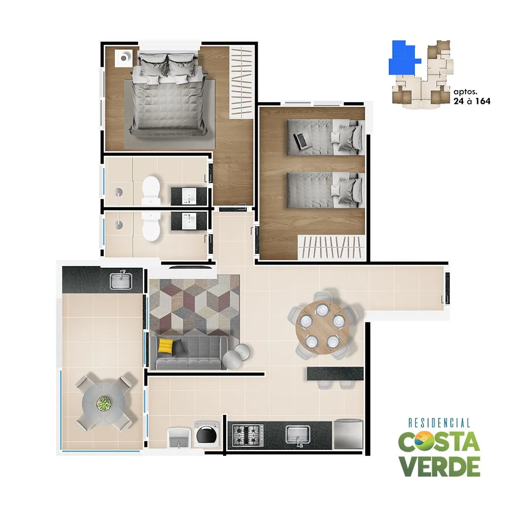Apartamento, 2 quartos, 73 m² - Foto 1