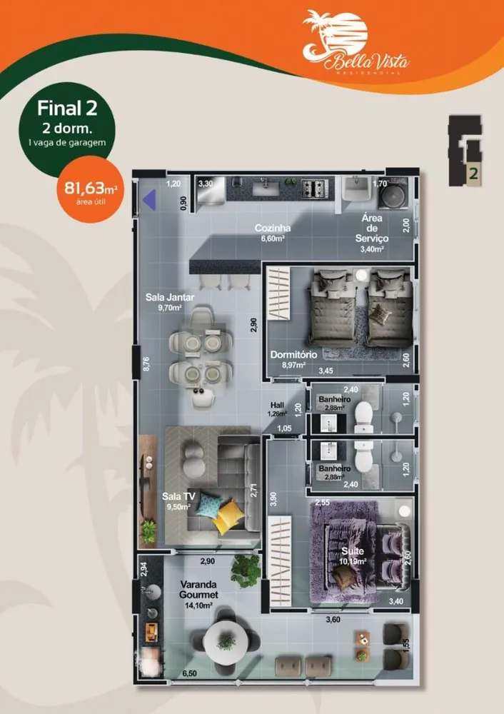 Apartamento, 2 quartos, 81 m² - Foto 3