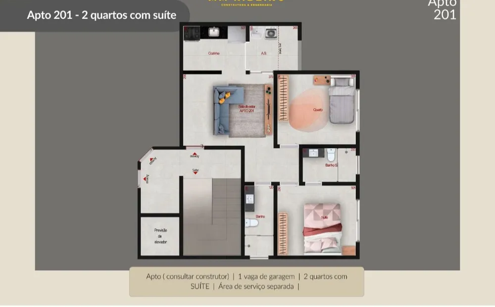 Apartamento, 2 quartos, 55 m² - Foto 2